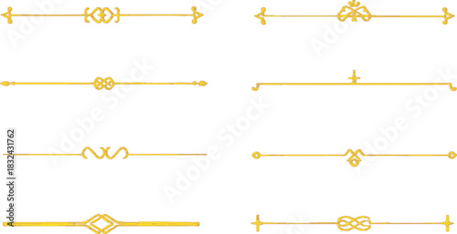 The image features a collection of eight decorative line dividers, each designed in a harmonious blend of pink and orange hues.