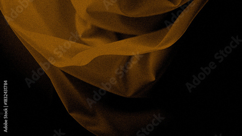 Elegant bronze fabric flowing dramatically against a dark background, for luxurious designs and texture