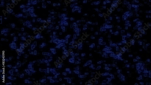 Futuristic digital background with glowing blue geometric lines on a dark grid, creating a high-tech cyber pattern.