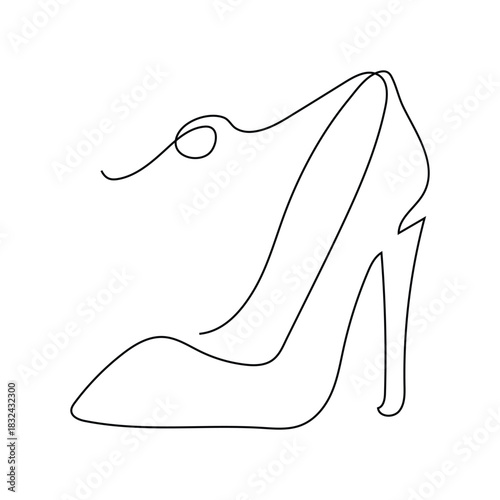 sneakers are drawn with one line. Sports shoes in a linear style. continuous one line. Vector illustration, Vector illustration of sneakers. Sports shoes in a line style. Continuous one line