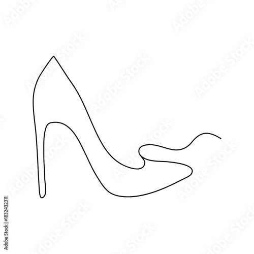 sneakers are drawn with one line. Sports shoes in a linear style. continuous one line. Vector illustration, Vector illustration of sneakers. Sports shoes in a line style. Continuous one line