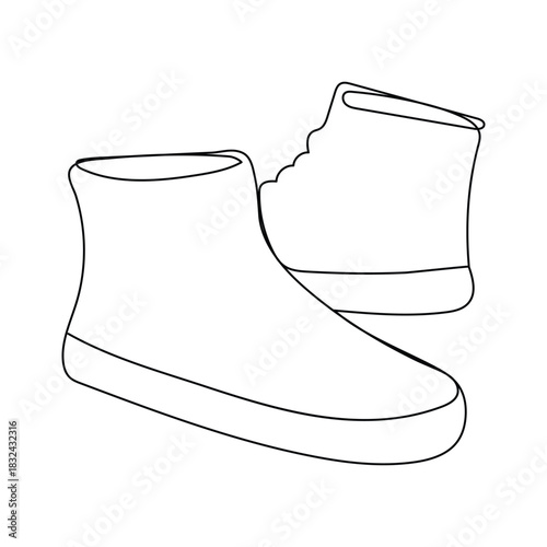 sneakers are drawn with one line. Sports shoes in a linear style. continuous one line. Vector illustration, Vector illustration of sneakers. Sports shoes in a line style. Continuous one line