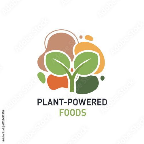 Plant-Powered Foods logo with a green sprout illustration.