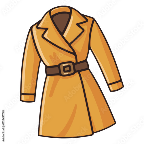 cloak coat jacket winter autumn fashion flat color vector illustration template design