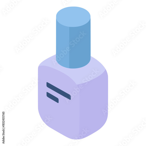 purple nail polish bottle flat color vector illustration template design