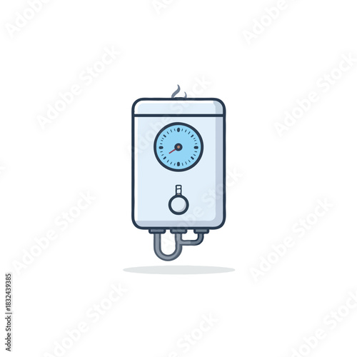 Depiction of a domestic water heater for residential heating, illustrating simple home appliance