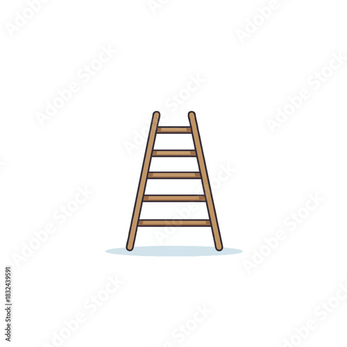 Simple wooden ladder illustration against plain backdrop providing access to higher plane