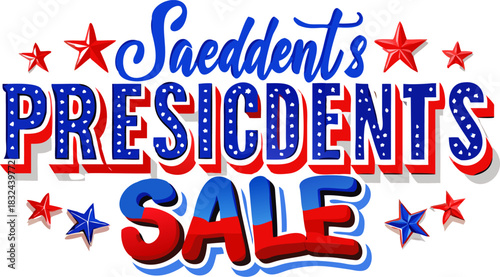 Presidents Day Sale Vector Illustration Patriotic Holiday Promotion