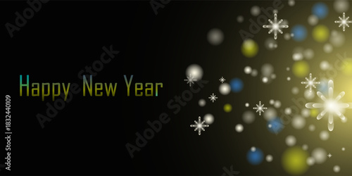 Happy newyear letters banner, vector art and illustration. can use for, landing page, template, ui, web, mobile app, poster, banner, flyer, background