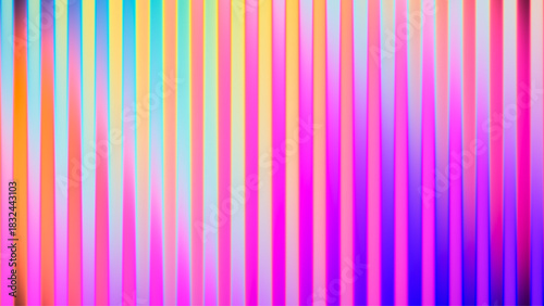 Vibrant gradient pattern with ribbed fractal glass texture and radiant fusion of intense iridescent colors. Colorful ribbed fractal glass shimmers with summer warmth energy and joy for visual project