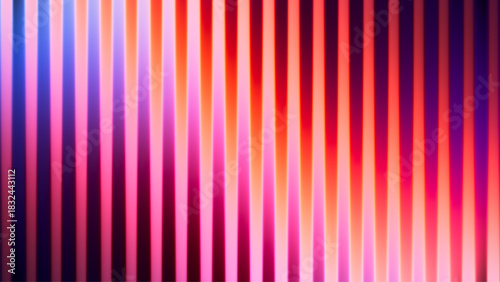 Bold and fiery digital design with ribbed fractal glass and glowing vivid light shifting through hot color gradient. Warm colors blending from intense pink to deep red with smooth flowing illumination