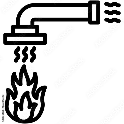 Air Blower Outline Icon Mini Illustration, Use For Modern Concept, Print, Ui, Ux Kit, Web And App Development. Vector Related To Firefighter, Rescue And More