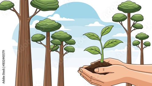 Nurturing a greener future planting a seedling, symbolizing sustainability and environmental responsibility for generations to come