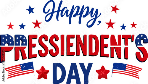 Presidents Day Patriotic Vector Illustration with American Flag