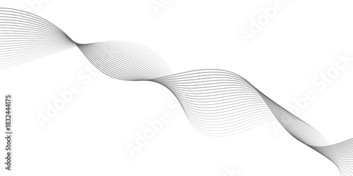 abstract creative black blend wave line design.