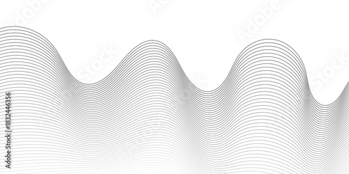 abstract creative minimalist black blend wave line for background.