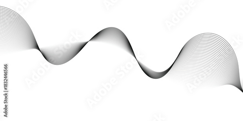 abstract creative minimalist black wave line for background.