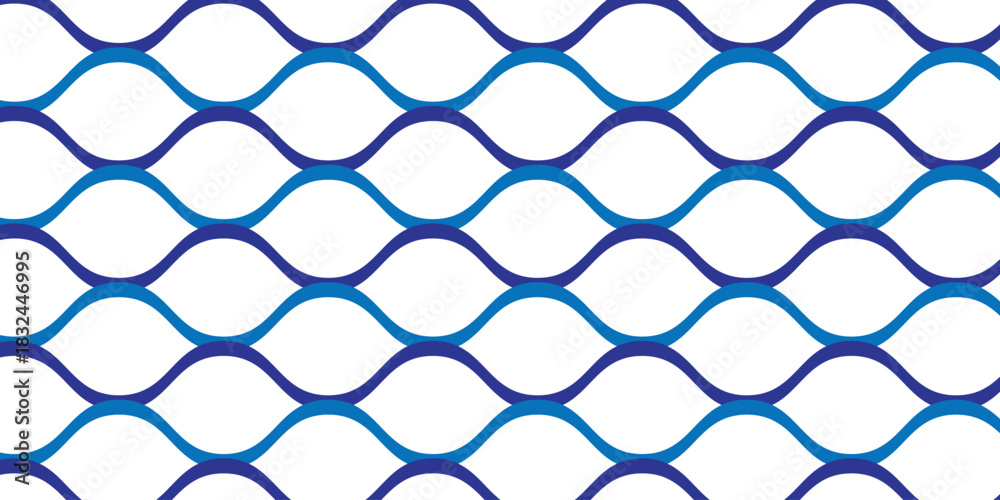 Fototapeta premium abstract creative minimalist blue wave line fence design.