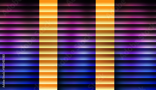 Neon Glow Abstract Stripes Background Set | Futuristic Light Effect Lines Banner Texture