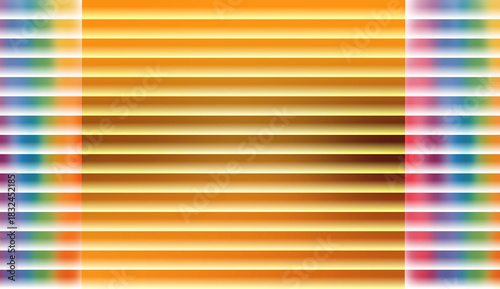 Abstract Gradient Horizontal Lines Background | Rainbow Striped Design with Warm Colors