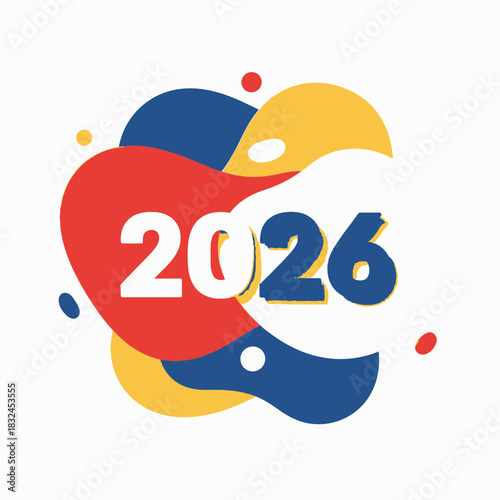 Heart shaped abstract 2026 illustration, love, passion, relationships and emotional goals for the new year