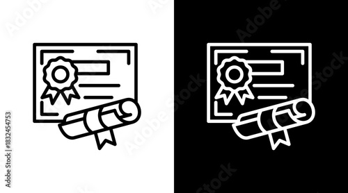 Certification With Icon Set Design