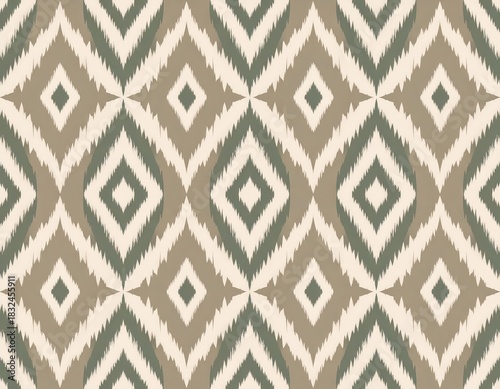 Geometric Diamond Pattern in Neutral Tones