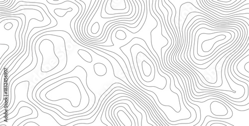 Topographic gradient line map. Abstract circle lines background. Abstract blank detailed topographic contour map. Background of the topographic map. Line topography map contour background.	