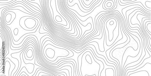 The black grey on white contours vector topography stylized height of the lines. The concept of a conditional geography scheme and the terrain path. Ultra wide. Map vector terrain Illustration.	