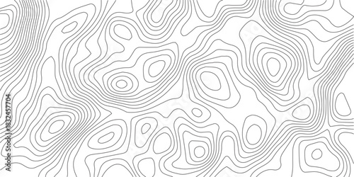 Abstract Topographic background. Geographic line map. Wavy pattern design. Paper texture imitation of a geographical map shades. Vector illustration. Topographic gradient line map. Abstract circle li	