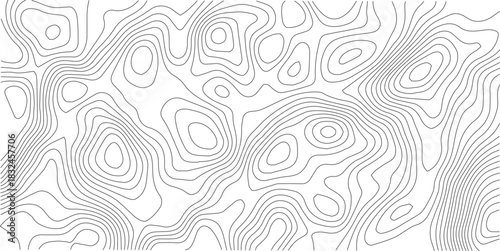 Abstract Topographic background. Geographic line map. Wavy pattern design. Paper texture imitation of a geographical map shades. Vector illustration. Topographic gradient line map. Abstract circle li	