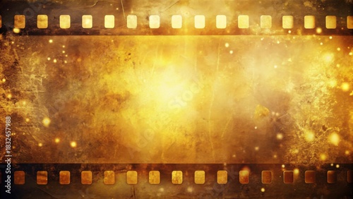Vintage Film Background with Golden Hues and Soft Light Effects