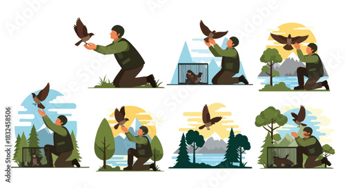 Wildlife rehabilitation: releasing birds back into nature