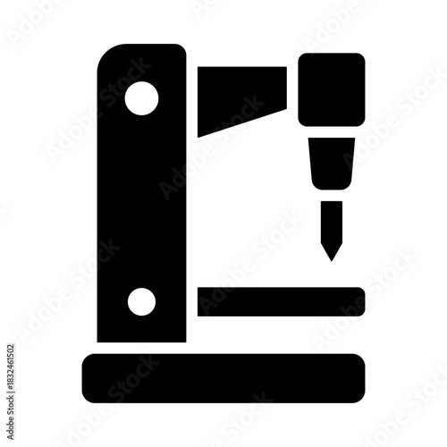 Milling Machine Icon - Solid Black