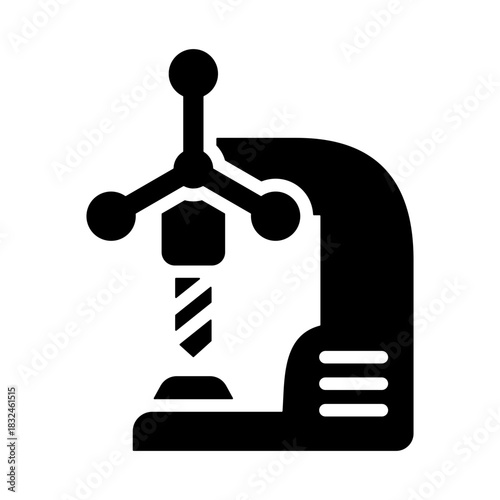 Drill Press Icon - Solid Black