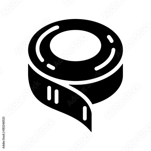 Steel Coil Icon - Solid Black