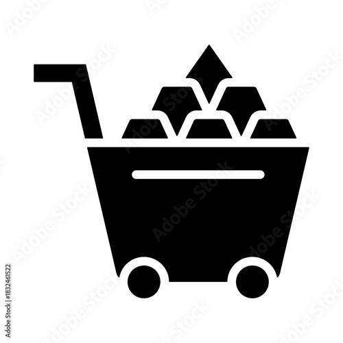 Raw Materials Icon - Solid Black