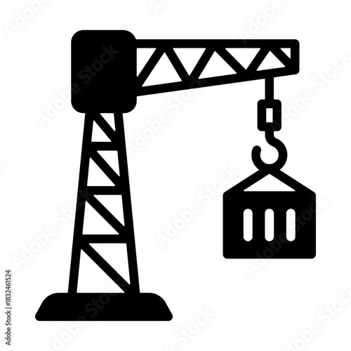 Crane Icon - Solid Black