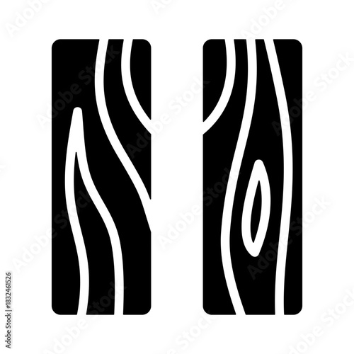 Wood Plank Icon - Solid Black