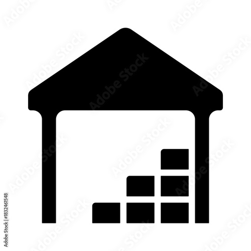 Material Storage Icon - Solid Black