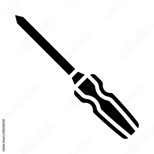 Screwdriver Icon - Solid Black