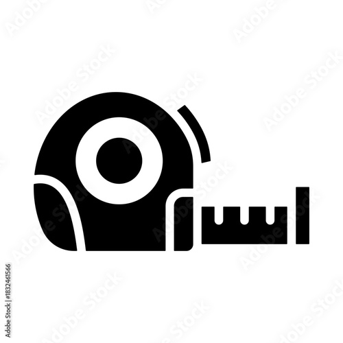 Measuring Tape Icon - Solid Black