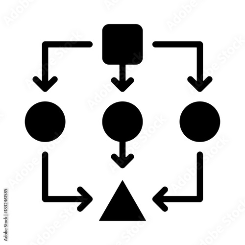 Workflow Icon - Solid Black