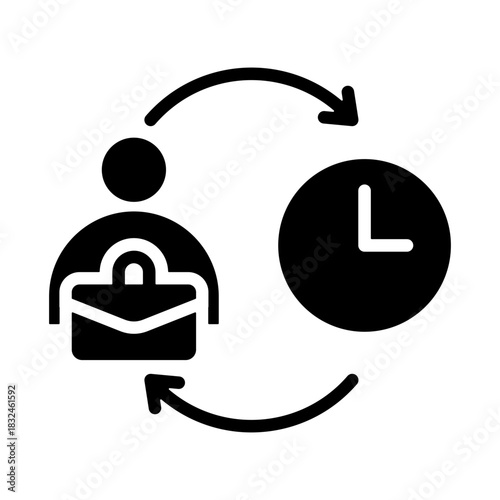 Shift Schedule Icon - Solid Black