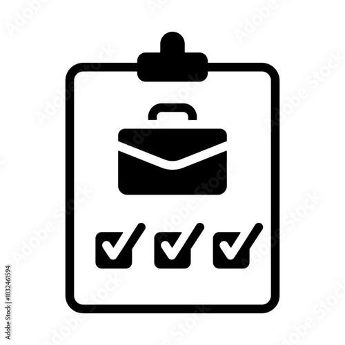 Job Order Icon - Solid Black