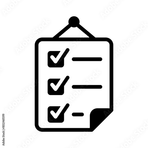 Task List Icon - Solid Black