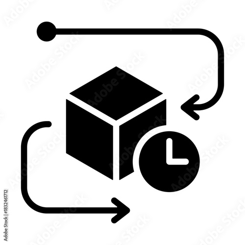 Product Lifecycle Icon - Solid Black