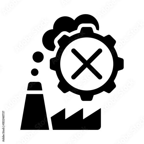 Emission Control Icon - Solid Black