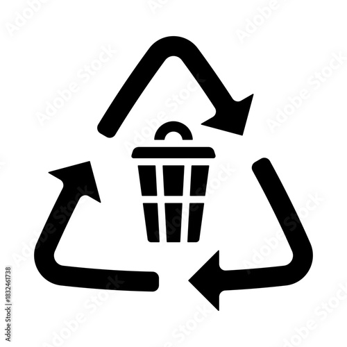 Recycling Icon - Solid Black