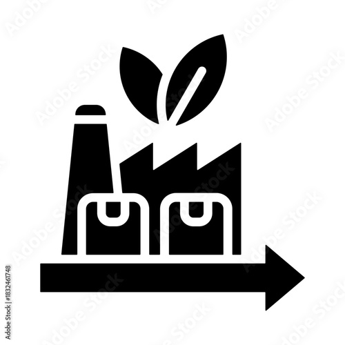 Sustainable Production Icon - Solid Black